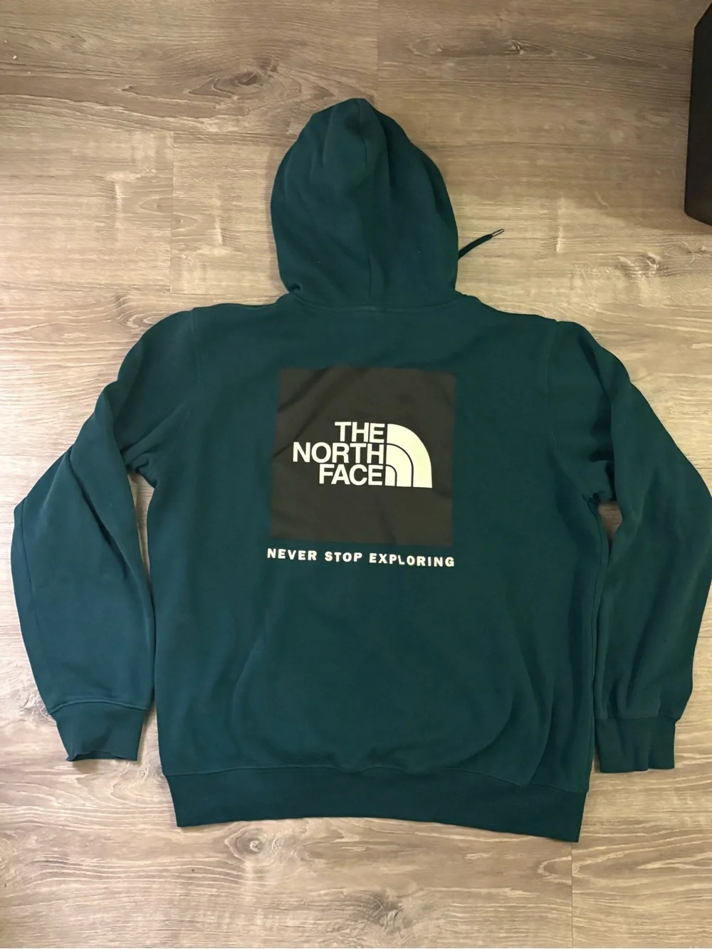 The North Face Men's Teal Zip-Up Hoodie with Back Logo